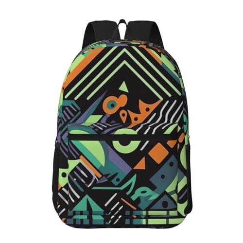 Geometric pattern in graffiti style Travel Backpack for Men & Women 17 inch Laptop Backpack Waterproof Work Back Pack
