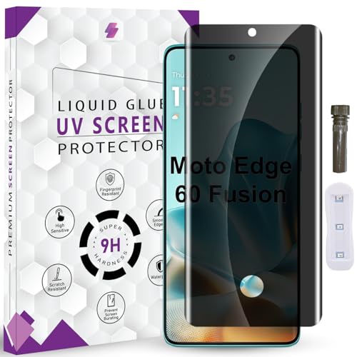 Image of Premium UVPrivacy Tempered Glass Screen Protector for Moto Edge 60 Fusion 5G (6.67 Inch, Pack of 1) Edge to Edge Coverage Anti-Spy /Anti-Peeping 9H Hardness Screen Guard with Installation Kit