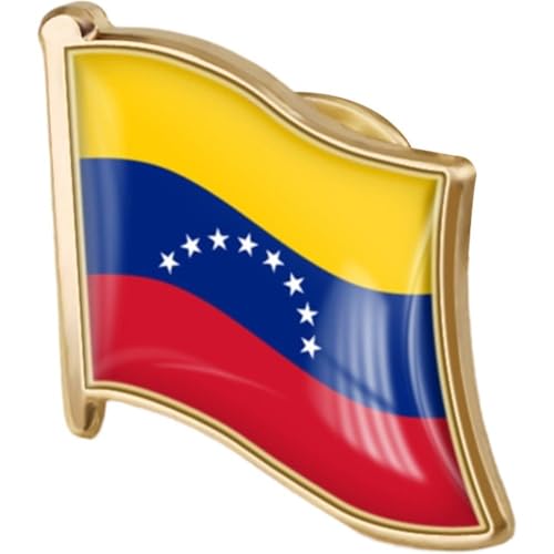 Wudaizhi Insignia De Solapa De Metal con Bandera Nacional De Venezuela: Pin De Bandera Amarilla, Azul Y Roja con Acabado Resistente Y Cierre Seguro.