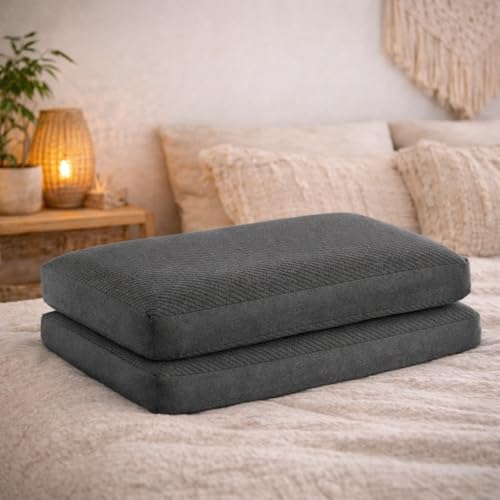 Image of LA VERNE Cooling Gel Infused Pincore Technology Breathable Memory Foam Pillow with 3S Rebound| Cool Gel Cervical Support for Neck & Shoulder Relief (2, Grey, Queen (U.K. Standard))