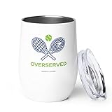 Super Fly Goods Tennis Lovers Premium Stainless Steel Insulated Travel Mug 12 oz, Leak-Proof, Keeps Beverages Hot or Cold for 12 Hours, BPA-Free, Ideal for Outdoor Activities, Gifts (Tennis)