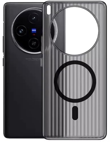 Image of Kapa Wave Magnetic Frosted Grip Back Cover for Vivo X300 5G | [MagSafe Compatible] Wireless Charging, Slim, Metal Buttons Matte Finish Back Case (Grey)