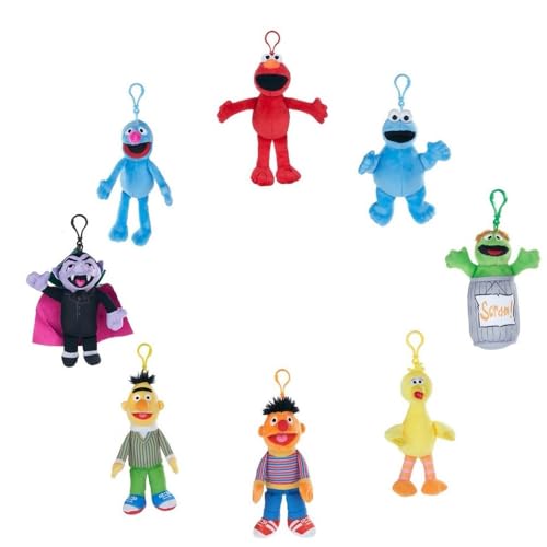 Barrio Sésamo Peluche Colgante de peluche Sésamo Street Plush Bagclip a elegir 8 personajes 17-20 cm, multicolor, 10 cm