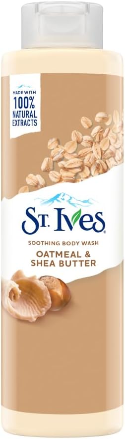 ST. Ives Soothing Body Wash, Oatmeal & Shea Butter, 16 fl oz (Pack of 2), 32 Fl Ounce