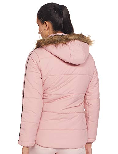 Image of Qube By Fort Collins Women's Medium-Length Bomber Jacket with Detachable Hood Stylish Winterwear for All-Day Comfort |Material: Nylon
