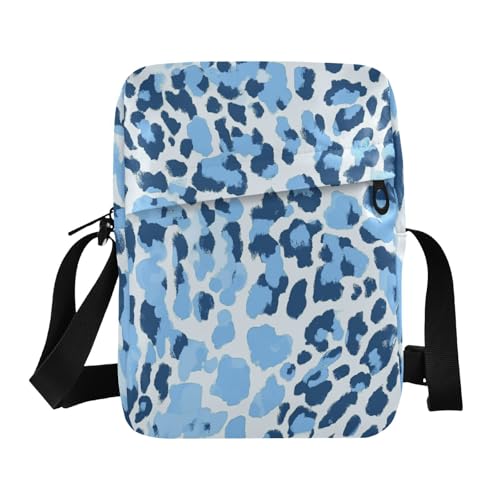 men's messenger bag Shoulder Bag For Woman Handbag For Travel Adjustable Strap for Casual Casual- Blue Summer Leopard Print