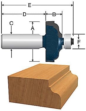 BOSCH 85207MC 1/2" Cove With Ball Bearing 2F 1/4" Shank