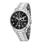 Maserati メンズ クロノグラフ腕時計, ステンレススチール, ブラックダイヤル, 42mm, 100m防水