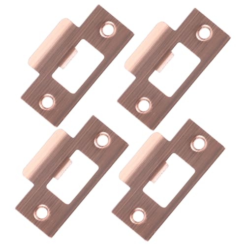 Mipcase 4 piezas Placas de Refuerzo para Cerradura de Puerta Inoxidable Guía para Pestillo Compatible con Cerraduras de Madera Acabado Antiguo para Seguridad