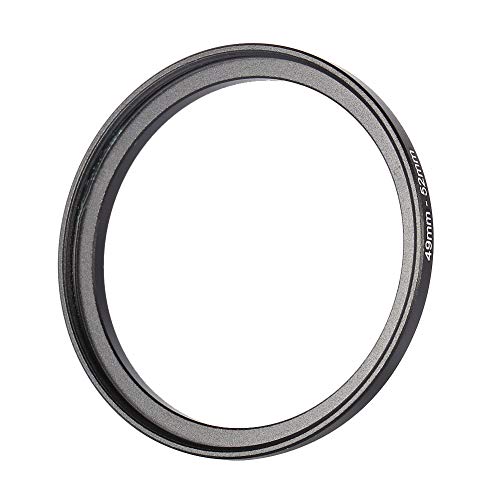 49 to 52mm Step Up Ring Adapter, 49mm to 52mm Step Up Filter Ring, Metal Stepping Up Ring Lens Filter Ring Adapter for SLR Cameras, Black