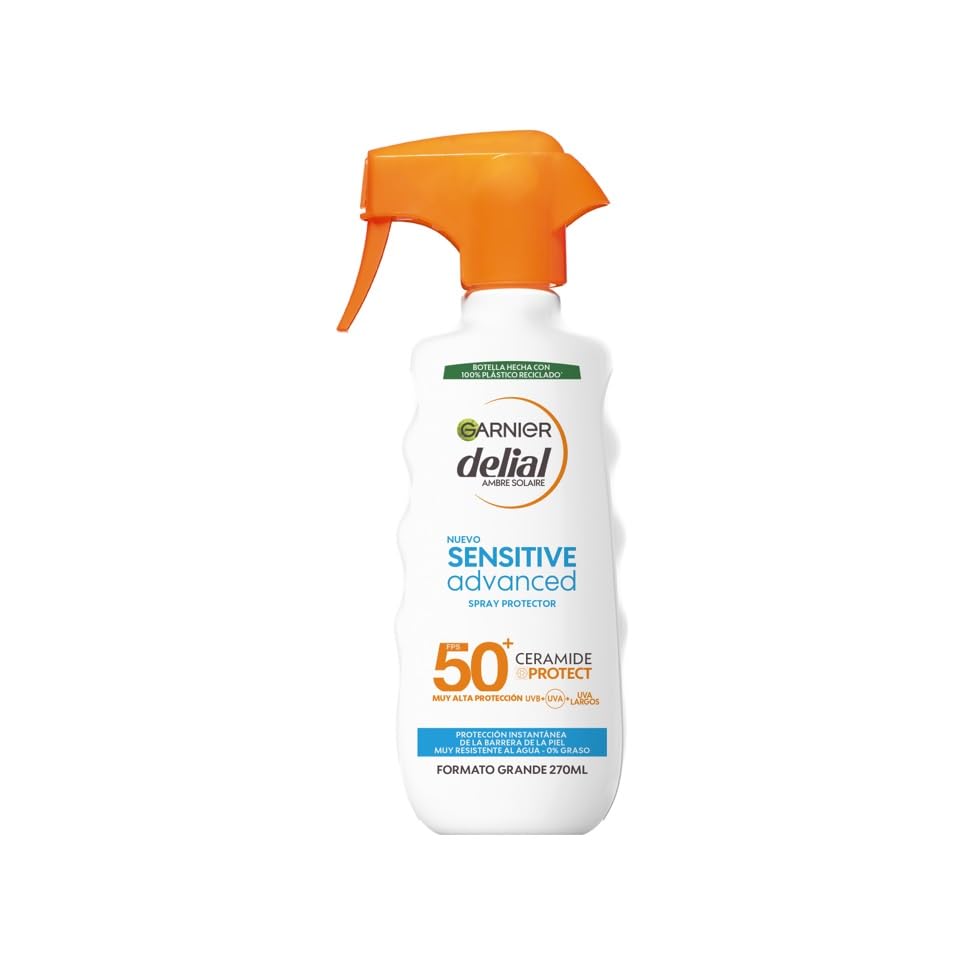 GARNIER DELIAL Sensitive Advanced - Leche Solar para Pieles Claras, Sensibles e Intolerantes al Sol, IP50+, Multicolor - 300 ml
