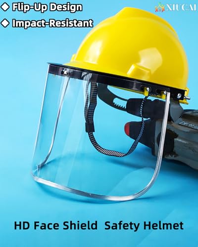 Casco de seguridad con soporte y careta protectora transparente 4