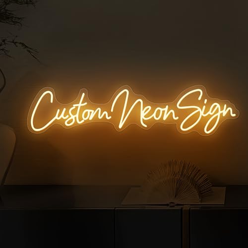 Custom Neon Signs,Personalized Dimmable LED Neon Signs Suitable for Wedding Family Birthday Bar Wedding Party Night Light&Company Logo Business Signs, Birthday Gift(Optional 3 Lines 5