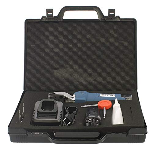 Clipster Akkuschermaschine FarmClipper Akku2, Tierschermaschine, inkl. 2 Akkus, blau, 28,5x8x8cm, Pferdeschur, Veterinäre, Akkulaufzeit 120min