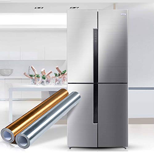 Papel de aluminio autoadhesivo para cocina vinilo plata cepillada 1.2x15m 3