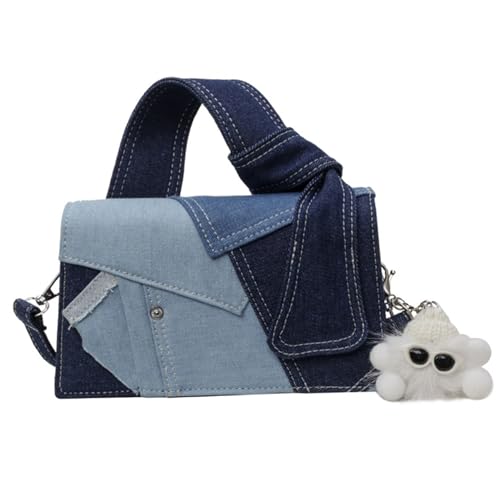 Fourre-tout en jean femme tendance grand format porté épaule et main