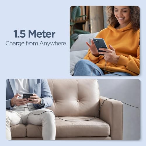 Image of UNIGEN 1.5M USB Type C to Lightening 27W Fast Charging Nylon Braided USB Cable C Cable For iPhone 14,14 Pro,14 Pro Max, iPhone 13 Series,12,12 Pro,11,11 Pro Max iPhone 12 Mini, X, 8 Fast Data Transfer