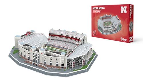 Pro-Lion 3D Jigsaw Puzzle of Nebraska Memorial Stadium 162 Pieces | Nebraska Huskers College Football Model | NCAA Football Stadium Building Kit | Creative Gift for Men Boys & Kids Aged 8+