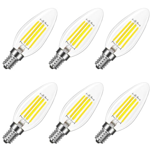 LUXRITE 8W LED Candelabra Bulb, 75W Equivalent, 5000K Bright White (6 Pack) by LUXRITE - Used condition - US$35.63
