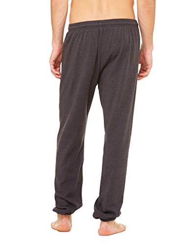 Bella Canvas Unisex Fleece Long Scrunch Pant, Large, DK Grey Heather2