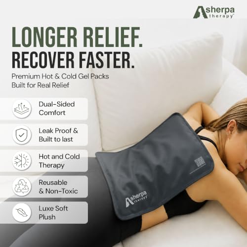 Image of Large Hot and Cold Flexible Gel Ice Packs for Injuries Reusable, Cold Packs for Injuries Reusable Ice Packs, Soft Ice Pack for Back Cold Compress - 11.5 inch x 14.5 inch - Grey