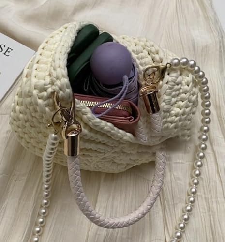 Handwoven Seashell Hobo Bags Women Crochet Summer Beach Bag Boho Knitted Evening Clutch Purses Hobo Crossbody Shoulder Bag4
