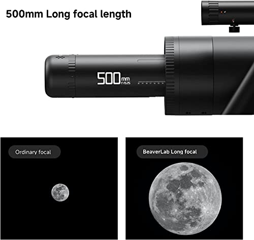 Image of BeaverLAB Smart Digital Astronomical Refracting Telescope TW1 Pro, 500mm Focal Length, f /6.1 Large Apeture, 4K Resolution, HD Video, WiFi Connection, Adjust with APP, 400-1600x Magnification