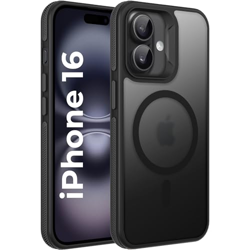 Image of A rtistque Compatible with Safe Frosted Ultra Matte Back Cover Case for iPhone 16 | Smooth Sides with Grip | Stylish Protective Design | Raised Camera Edges | Back Cover - Black
