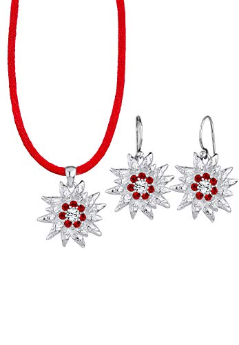 Preisvergleich Produktbild Elli Schmuckset Damen Edelweiss mit Swarovski® Kristalle in 925 Sterling Silber