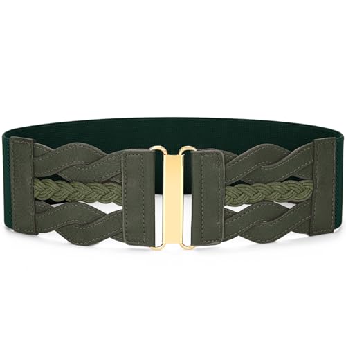 SANSTHS Vintage Stretchy Belt for Women, Womens Wide Elastic Belts