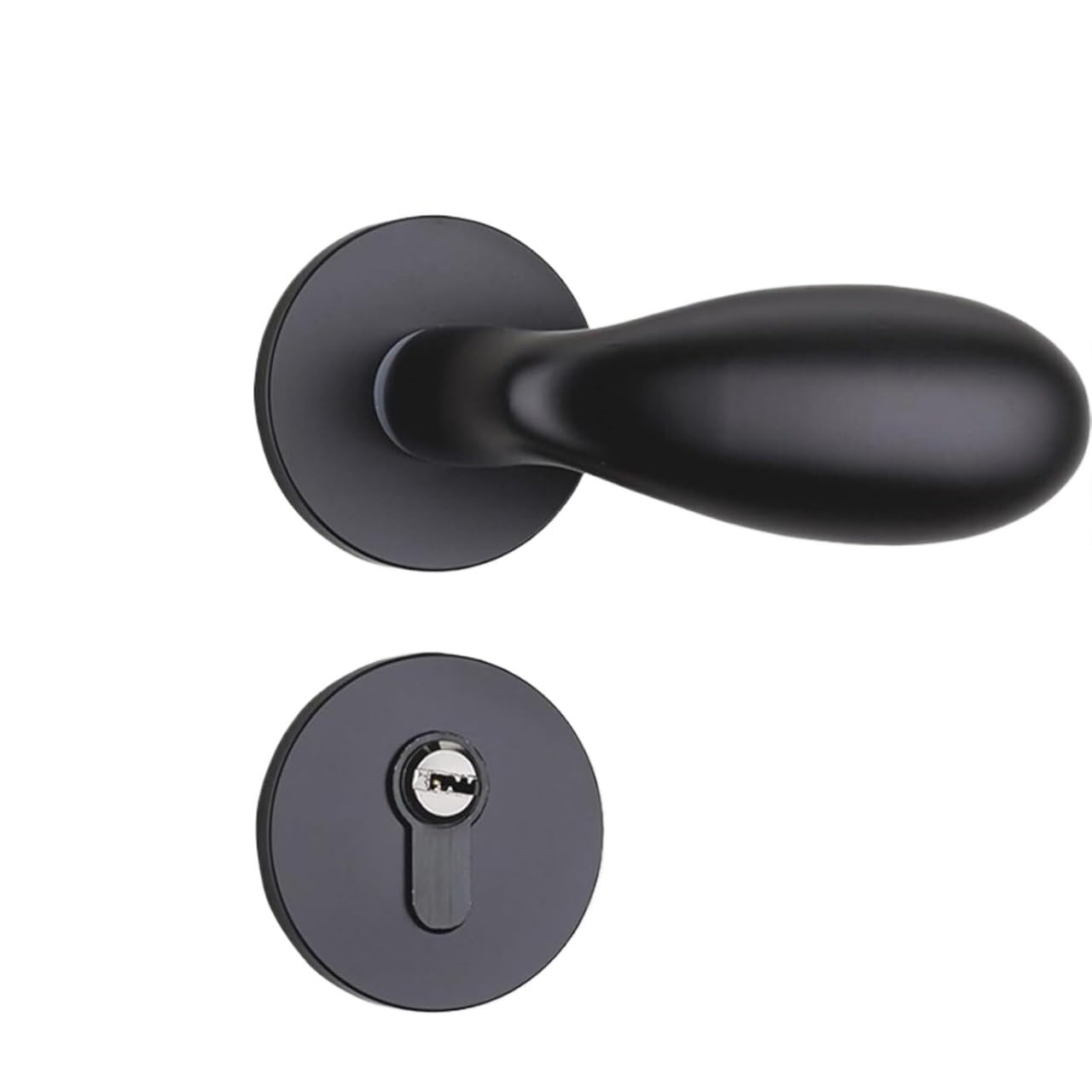 Lgoijhdvz 3 Aluminium Mechanische Lock Continental Indoor Minimalistische Interieur Deurklink Slot Beveiliging Cilinder Mute Deurslot(3)