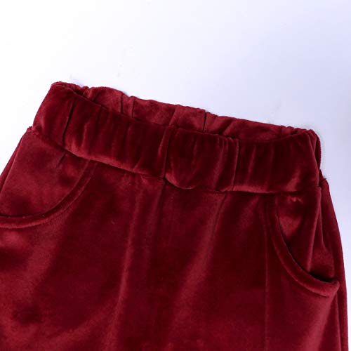 Boys Girls Velvet Hooded Tracksuit Sweatshirt Top + Sweatpants Hoodie Outfit Set #TOP3