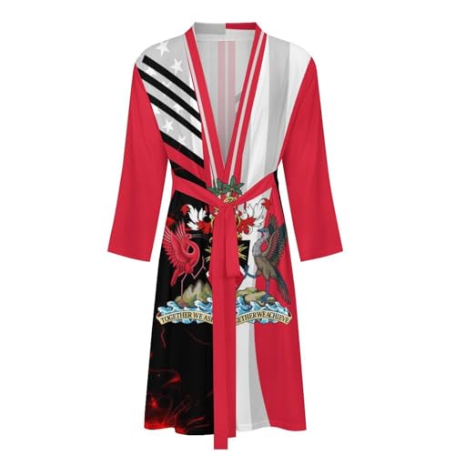 Trinidad And Tobago American Flag Bathrobe Spa Robe Unisex Robes Sleepwear Loungewear Lightweight4