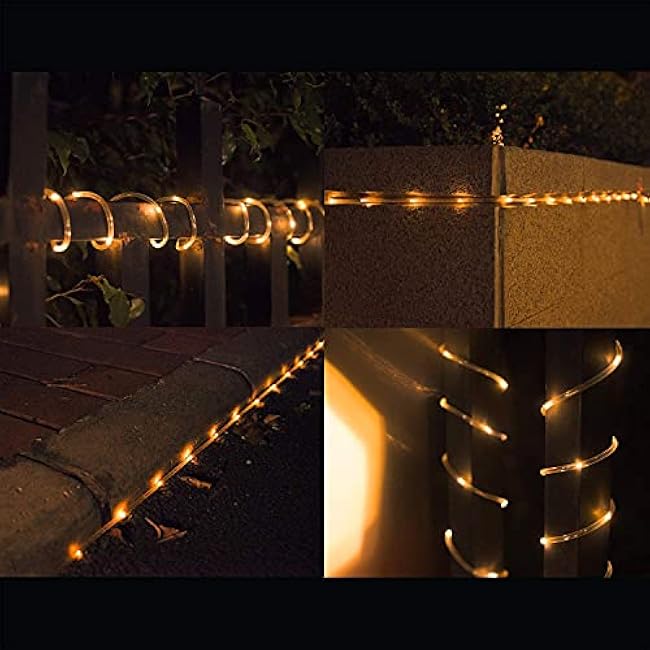 Solar Lights Rope Lights Solar Powered String Lights 40FT 120 LEDs 8 Modes Fairy Lights Outdoor Decoration Lighting for Garden Patio Party,Weddings,Christmas D¨¦cor White Warm