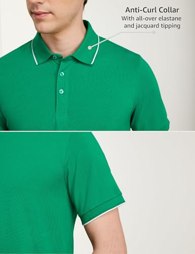 Image of Symbol Premium Men Cotton Stretch Solid Polo T-Shirt (Regular Fit | Pique Knit)