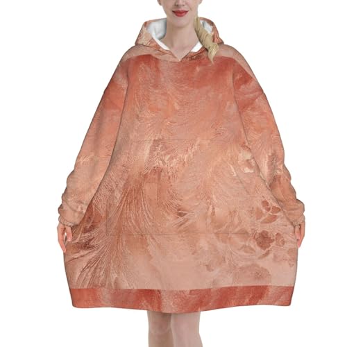 Sweat à capuche couverture rose doré flanelle unisexe à manches