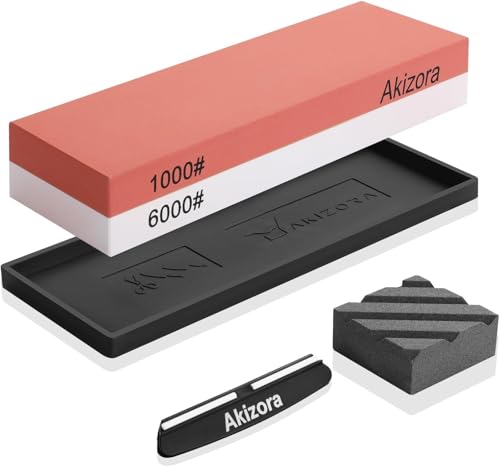 HWXINIE 両面砥石 1000/6000 包丁研ぎ 家庭用中砥/仕上げ研石,包丁 キッチン 園芸用のハサミな キャンプ用のナイフ砥石に最適