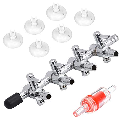 Pawfly 4-Way Aquarium Air Flow Control Lever Valve Manifold for