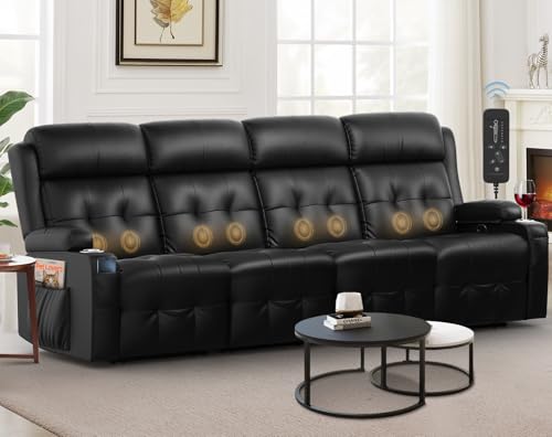VAFEAFO Recliner Sofa, Massage Reclining Sofa 4 Seater Sets Heavy Weight Capacity, RV Loveseat...