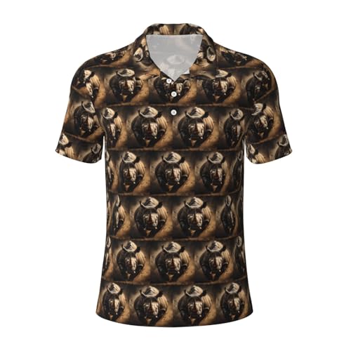 Polo homme imprimé rhinocéros en colère : fini les hauts rêches