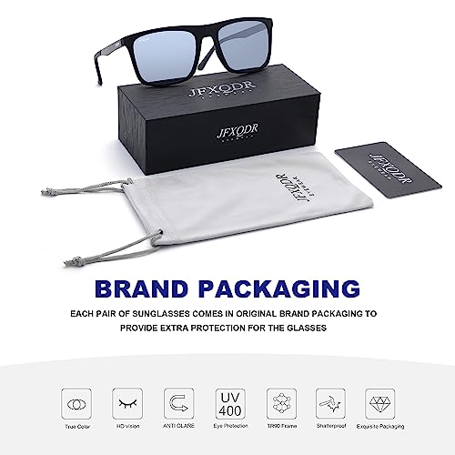 Image of Men's Polarized Sunglasses, Square Rubber Frame Carbon Fiber Temple Fishing Driving Sun Glasses UV Protection RFS8205