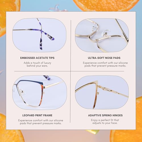 Image of Blue Light Glasses for Woman & Men,Computer Glasses for Men &Women-Anti Fatigue,HD Screen Glasses for Office,Reading (Blue)