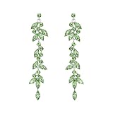 EVER FAITH Pendientes de araña de cristal de estrás para mujer, bisutería art deco, marquesa nupcial, largo para bailes, Mittel, Cristal, Sin piedra preciosa