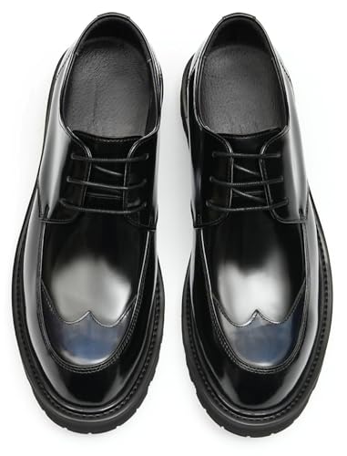 Santimon Mens Patent Leather Oxfords Formal Dress Shpes - Fashion Comfortable Wingtip Brogue Prom Suit Shoes for Tuxedo Wedding Business Causal3