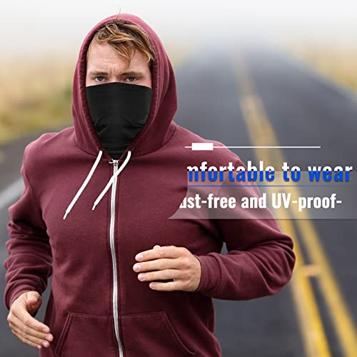 Jecery 60 Pcs Neck Gaiter Face Cover UV Protection Scarf Bulk Mask Breathable Balaclava Bandana for Men Women Outdoor Sports(Black) - Thumbnail 7