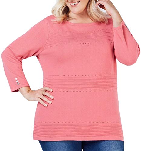 Karen Scott Plus Size Cotton Pointelle Sweater