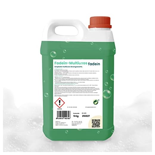 Fadein | Detergente Industrial Líquido | Limpiador Desengarsante | Espumoso | Olor a Pino | Grasas y Aceites | Superficies, Textiles y Tapicerías
