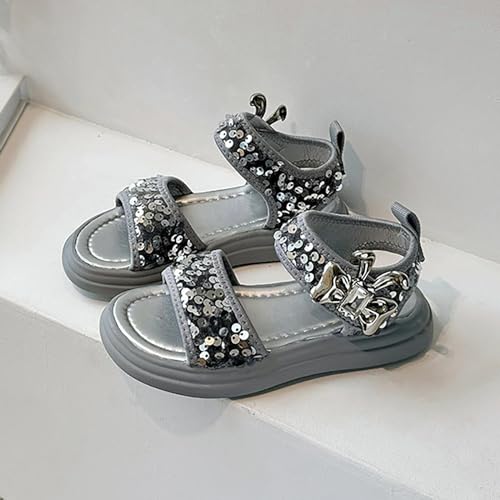 Girls Summer Soft Bottom Non Slip Sports Sequins Sandals Kids Beach Adjustable Color Platform Casual Shoes4