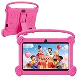 DIGITHINK Kids Tablet 7 inch 3-9 with Protective Case, 4GB (2GB+2GB Expand) RAM 32GB ROM, Toddler Tablets, Andriod Educational Learning Device,Prarent Control, Netflix,YouTube,aiwawa apps (Rose Red)