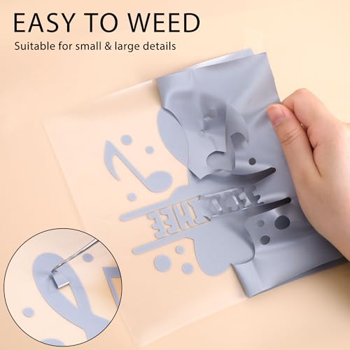 Image of HTVVETUR Silver HTV Iron on Vinyl 12Inch by 35ft Heat Transfer Vinyl for T-Shirt HTV Rolls for All Cutter Machine - Easy to Cut & Weed (35ft, Silver)